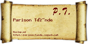 Parison Tünde névjegykártya